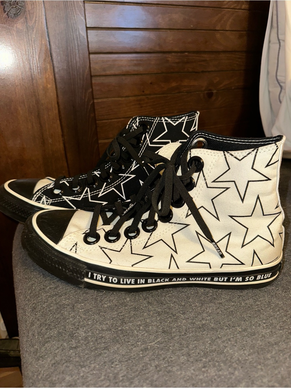 CUSTOM BILLIE EILISH High-Top Sneakers +comfort soles & bread stretchy laces